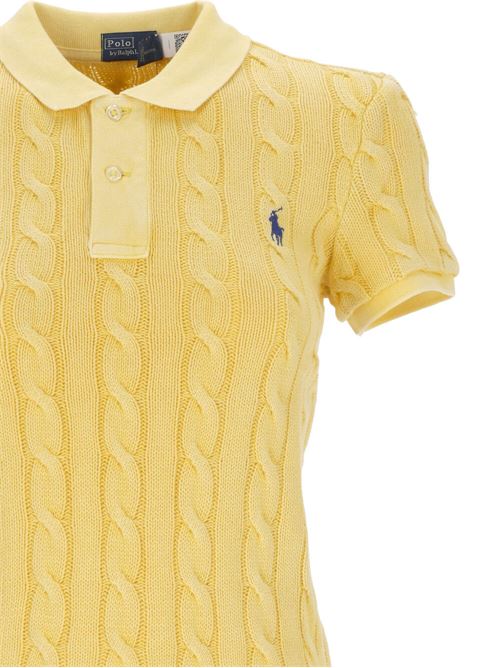 Yellow cotton cable knit polo Polo Ralph Lauren | 211943010004